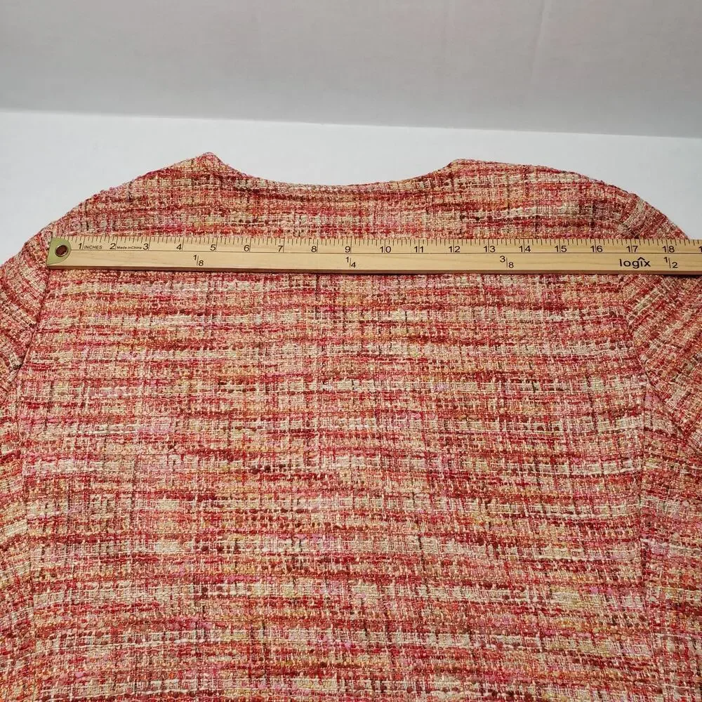 Talbots Pink-Cream Tweed Jacket and Skirt Set - Picture 10 of 16